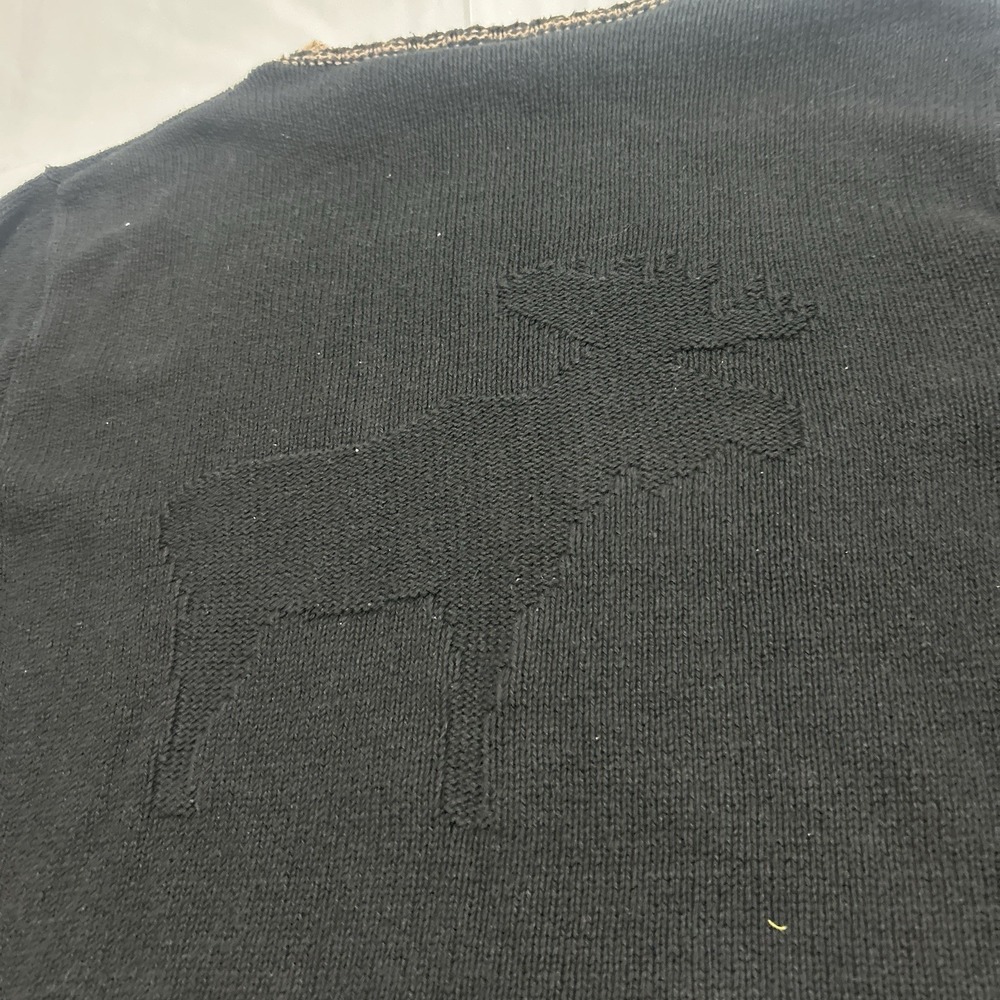 Vintage Cotton Country Sweater Women's Medium Knit Moose Nature Animal Black - Picture 7 of 8